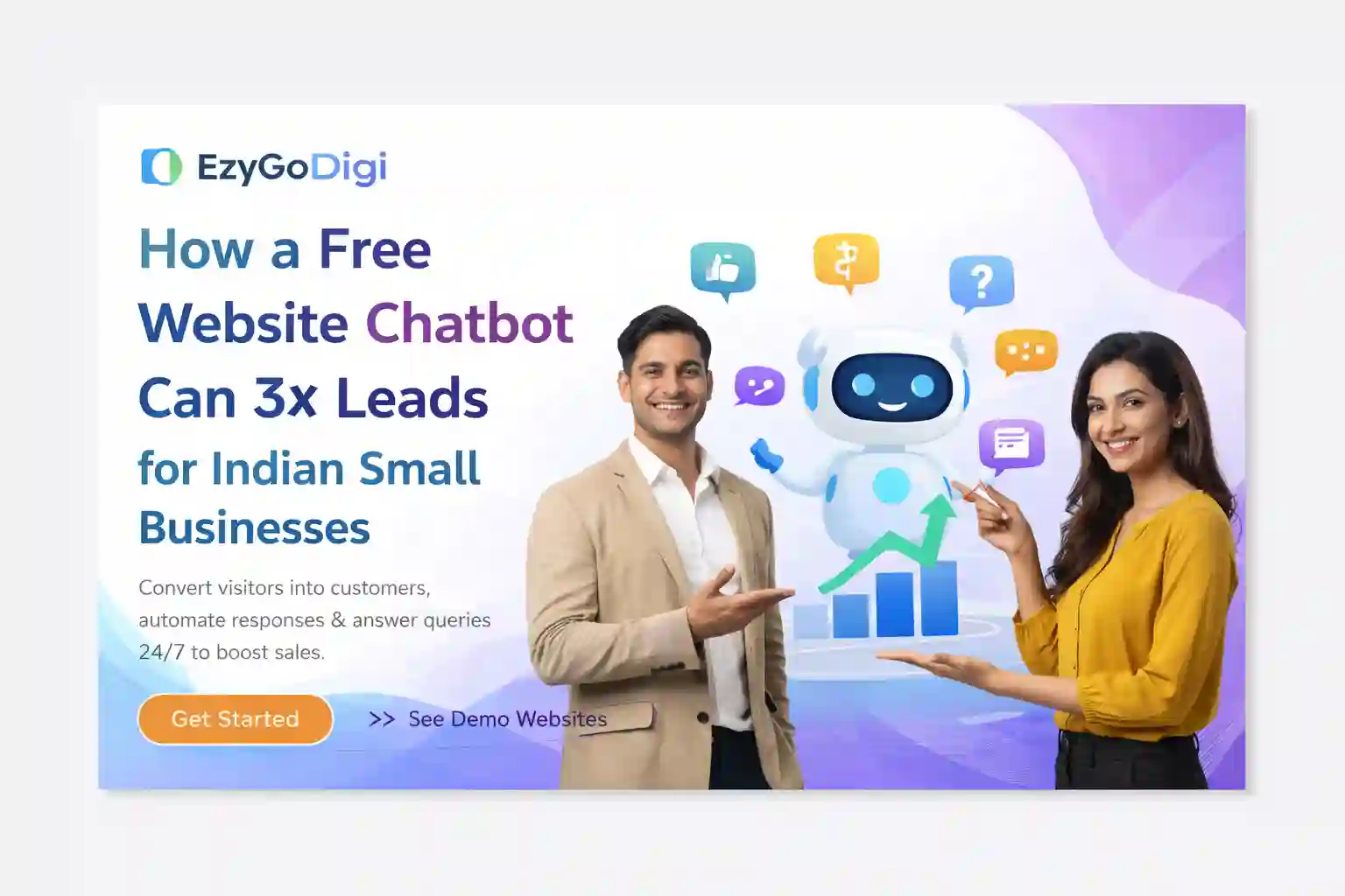 Free chatbot on an Indian small business website